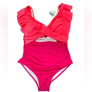 B2PRITY plus size 2XL One Piece Swimsuit Cutout High Waisted Swimsuit NWT